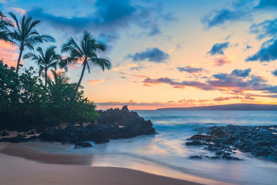 Tropical Hawaiian coastline